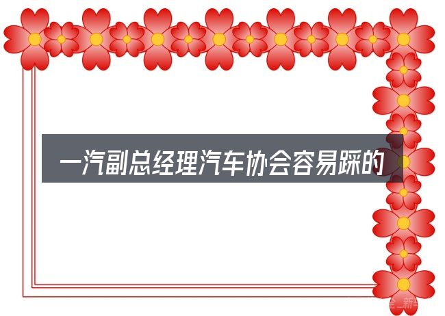 一汽副总经理汽车协会容易踩的坑