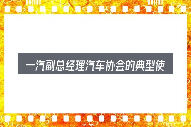 一汽副总经理汽车协会的典型使用场景