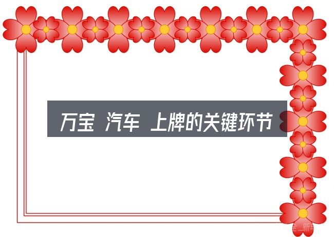 万宝 汽车 上牌的关键环节