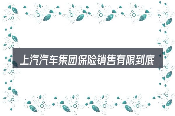 上汽汽车集团保险销售有限到底是什么