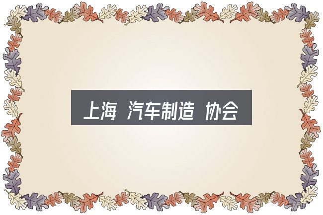 一文讲清上海 汽车制造 协会：给第一次接触的人