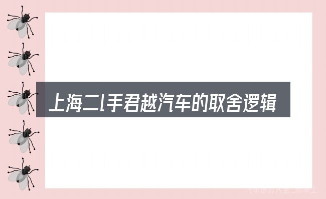 上海二l手君越汽车的取舍逻辑