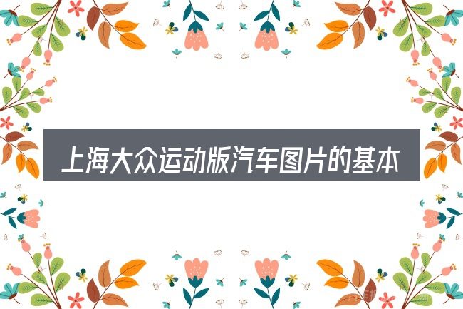 上海大众运动版汽车图片的基本含义与边界