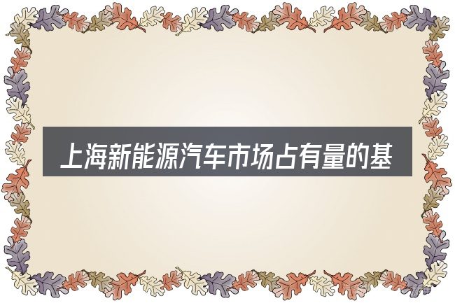上海新能源汽车市场占有量的基本含义与边界