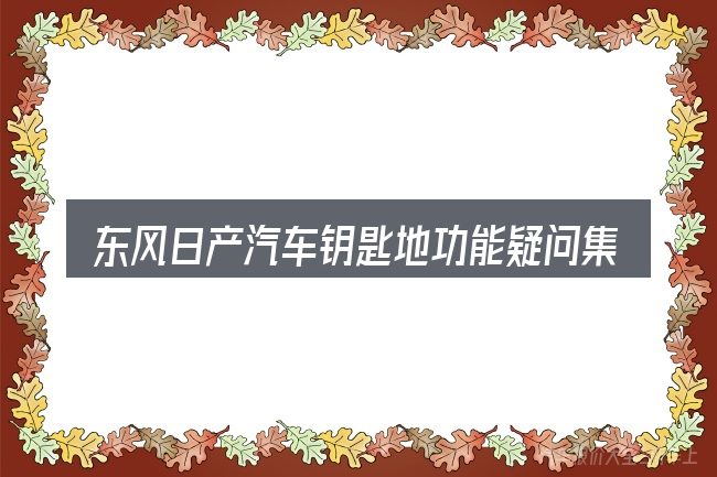 东风日产汽车钥匙地功能疑问集中回答