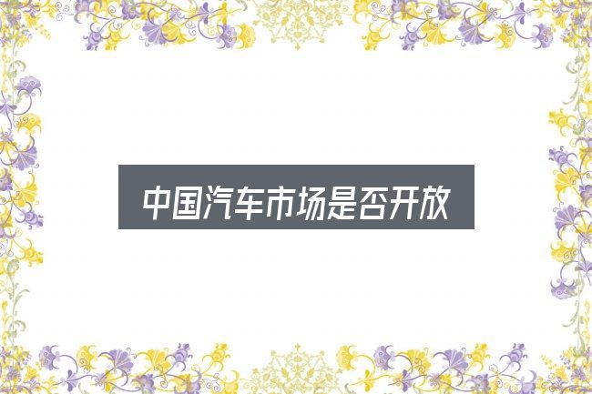 中国汽车市场是否开放入门笔记：从需求到落地的路径