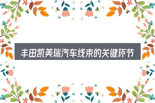 丰田凯美瑞汽车线束的关键环节