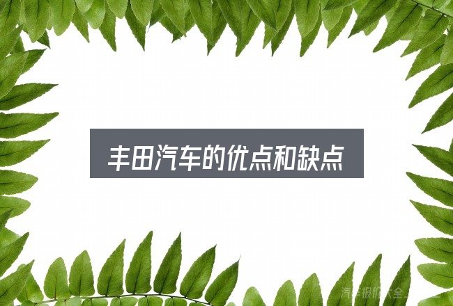 丰田汽车的优点和缺点全面解析：保养与后期花费的真实情况