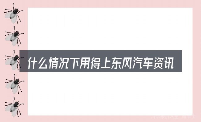 什么情况下用得上东风汽车资讯