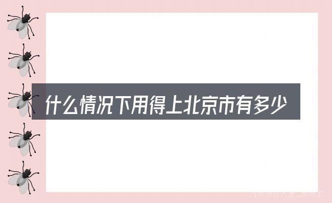 什么情况下用得上北京市有多少充电汽车