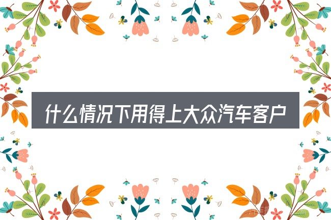 什么情况下用得上大众汽车客户信息卡