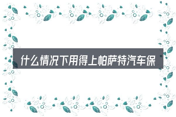 什么情况下用得上帕萨特汽车保养价格明细表