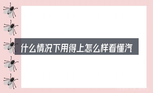 什么情况下用得上怎么样看懂汽车仪表盘的显示