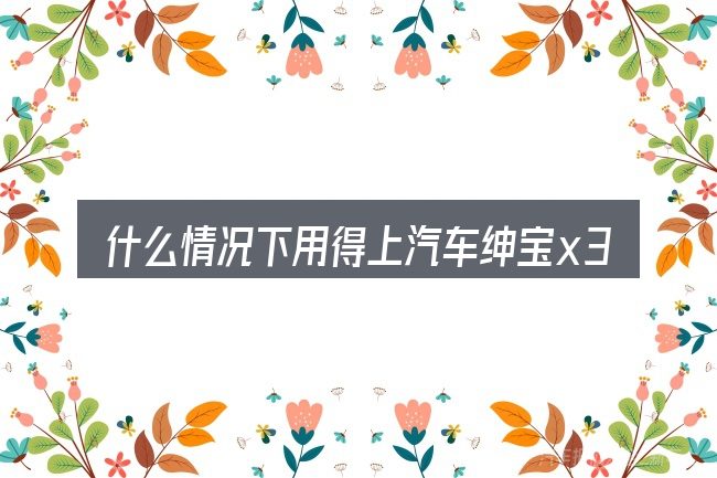 什么情况下用得上汽车绅宝x35价格