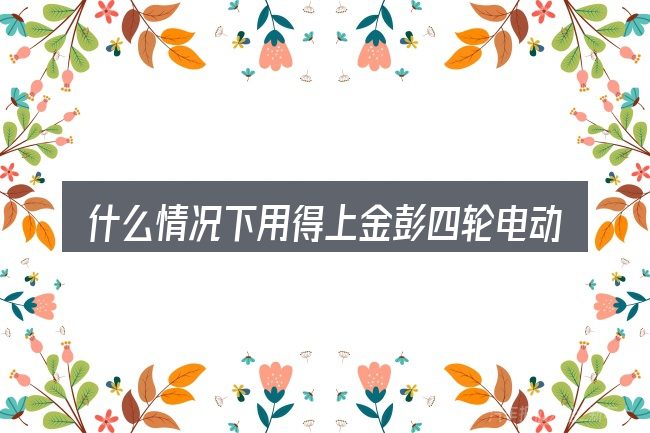 什么情况下用得上金彭四轮电动汽车价格