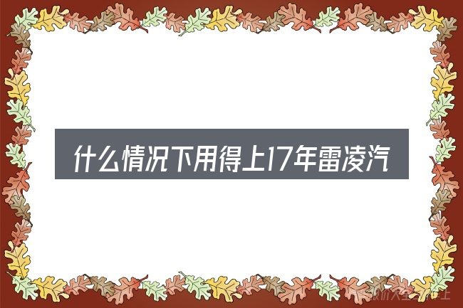 什么情况下用得上17年雷凌汽车图片