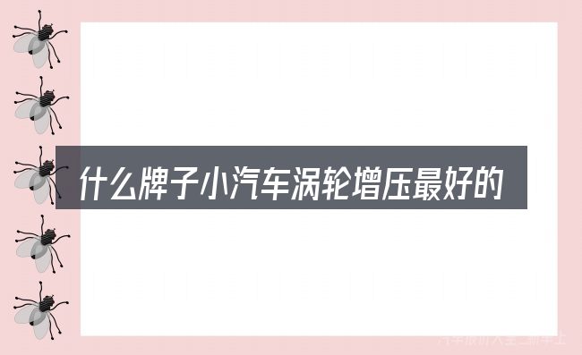 什么牌子小汽车涡轮增压最好的认知误区