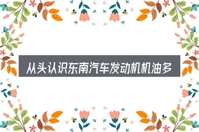 从头认识东南汽车发动机机油多少钱一桶
