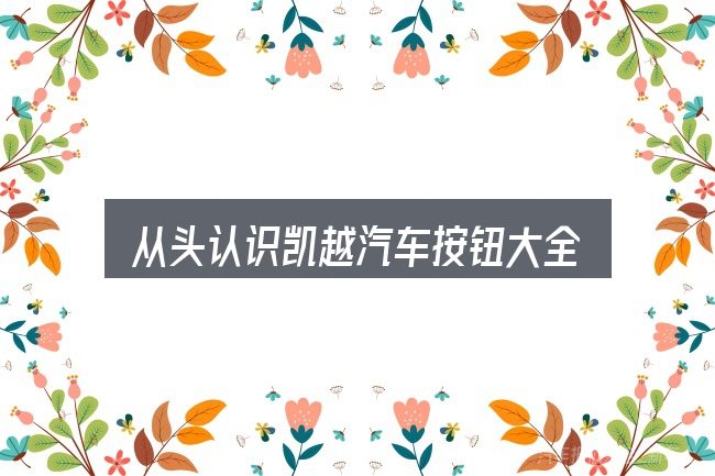 从头认识凯越汽车按钮大全