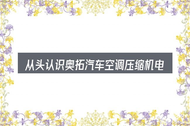 从头认识奥拓汽车空调压缩机电磁阀不吸合
