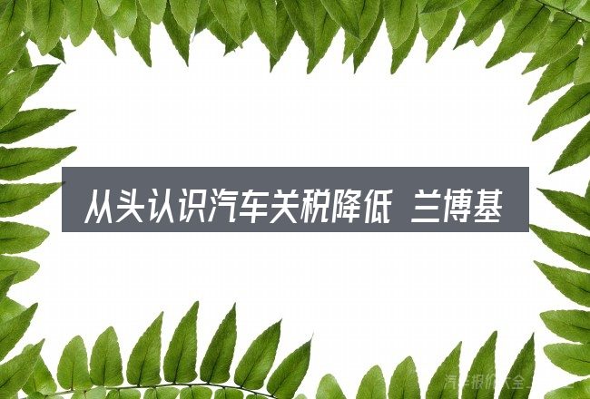 从头认识汽车关税降低 兰博基尼