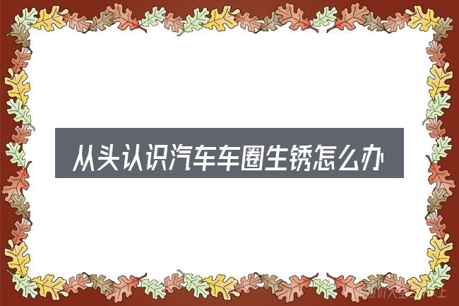 从头认识汽车车圈生锈怎么办