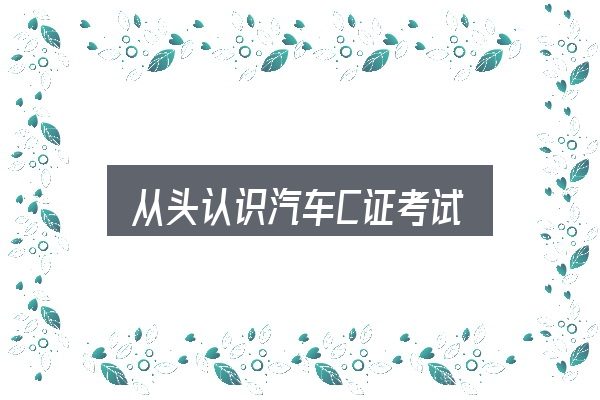 从头认识汽车C证考试