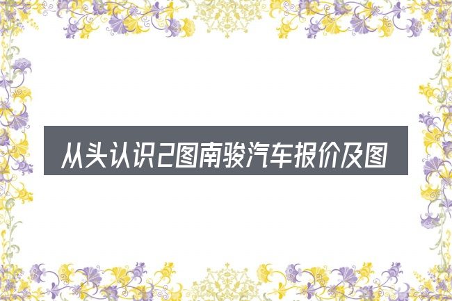 从头认识2图南骏汽车报价及图片