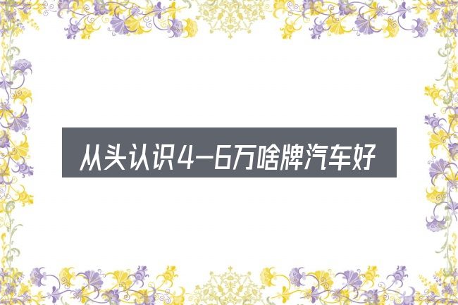 从头认识4-6万啥牌汽车好