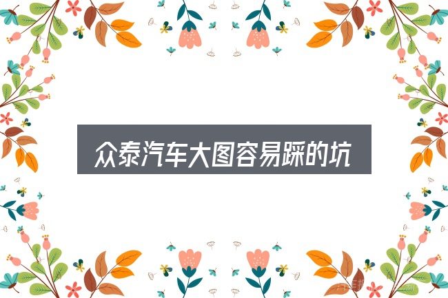 众泰汽车大图容易踩的坑