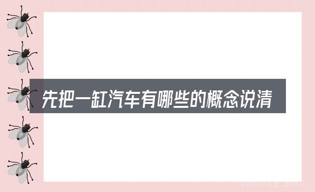 先把一缸汽车有哪些的概念说清楚