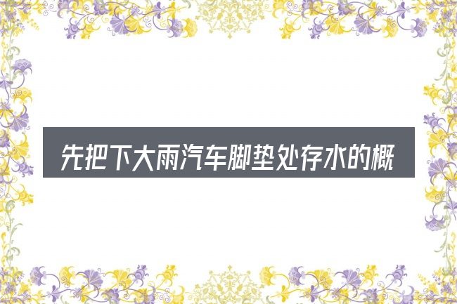 先把下大雨汽车脚垫处存水的概念说清楚
