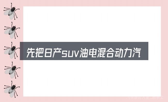 先把日产suv油电混合动力汽车价格表的概念说清楚
