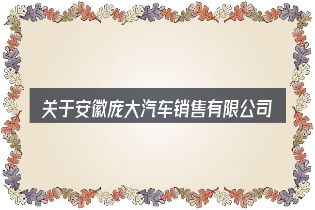 关于安徽庞大汽车销售有限公司的几个常见误区