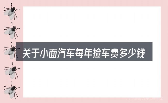 关于小面汽车每年捡车费多少钱的几个常见误区