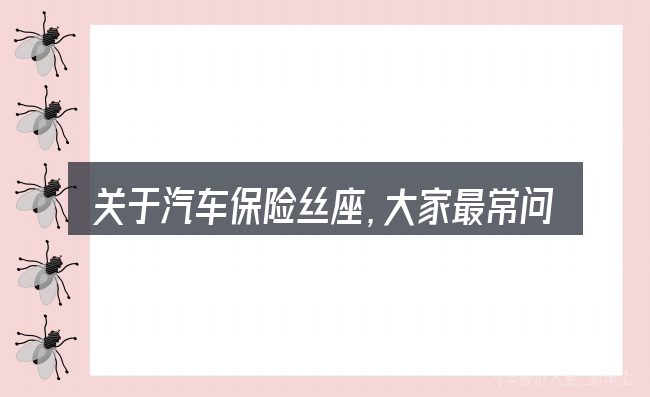 关于汽车保险丝座,大家最常问的几个问题