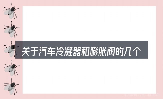 关于汽车冷凝器和膨胀阀的几个常见误区