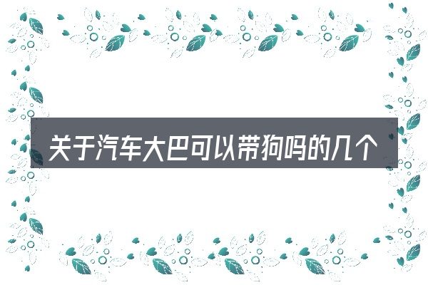 关于汽车大巴可以带狗吗的几个常见误区