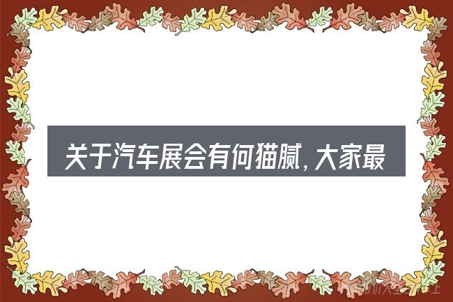 关于汽车展会有何猫腻,大家最常问的几个问题