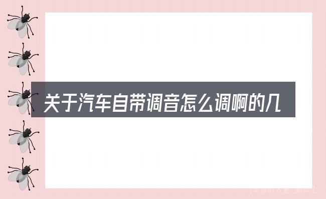 关于汽车自带调音怎么调啊的几个常见误区