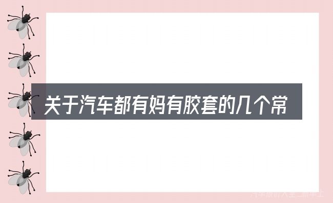 关于汽车都有妈有胶套的几个常见误区