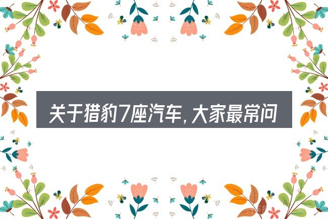 关于猎豹7座汽车,大家最常问的几个问题