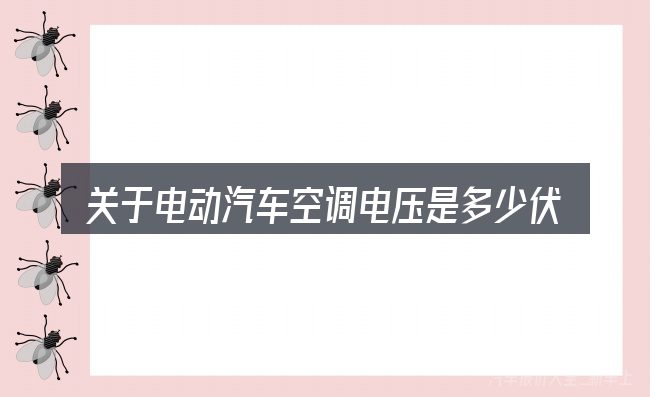 关于电动汽车空调电压是多少伏,大家最常问的几个问题
