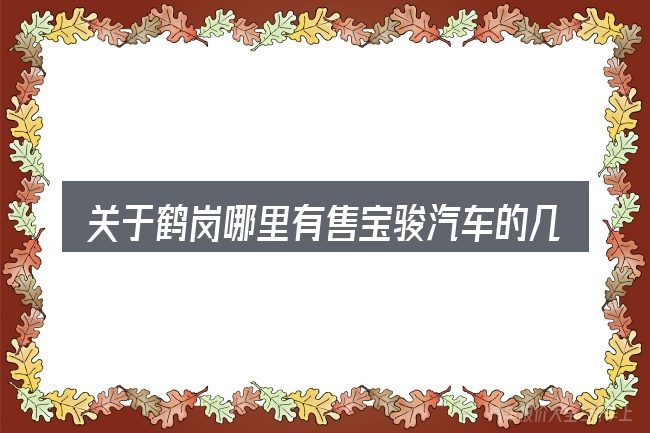 关于鹤岗哪里有售宝骏汽车的几个常见误区