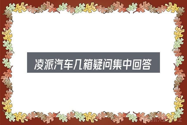 凌派汽车几箱疑问集中回答