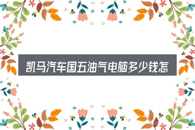 凯马汽车国五油气电脑多少钱怎么选才不容易出错
