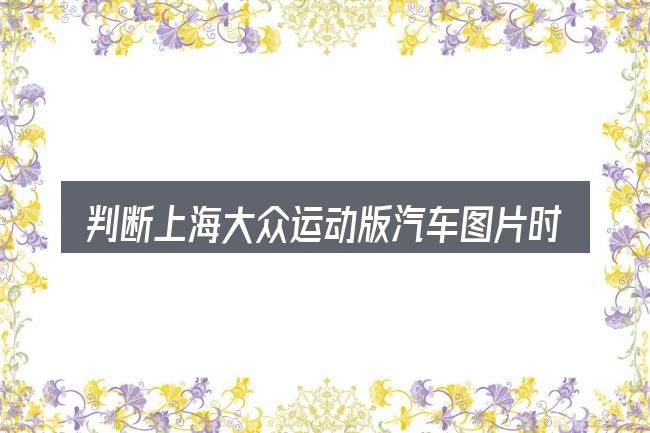 判断上海大众运动版汽车图片时该关注什么