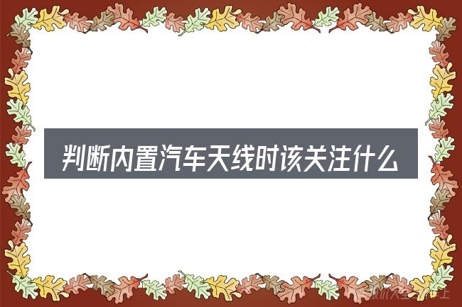 判断内置汽车天线时该关注什么