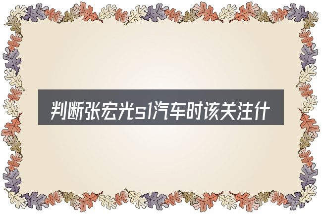 判断张宏光s1汽车时该关注什么