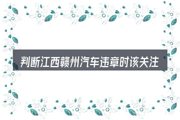 判断江西赣州汽车违章时该关注什么